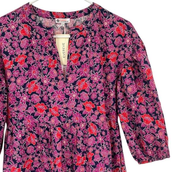 NEW Sundry for Evereve Anywhere Dress Ditzy Floral Cotton Pockets Women's 0 (XS) - Picture 2 of 8